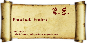 Maschat Endre névjegykártya